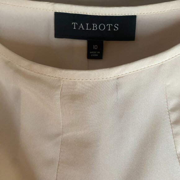 Talbots Ivory Cream Pleated Circle Skirt sequin 10 romantic whimsical soft full - Picture 11 of 14